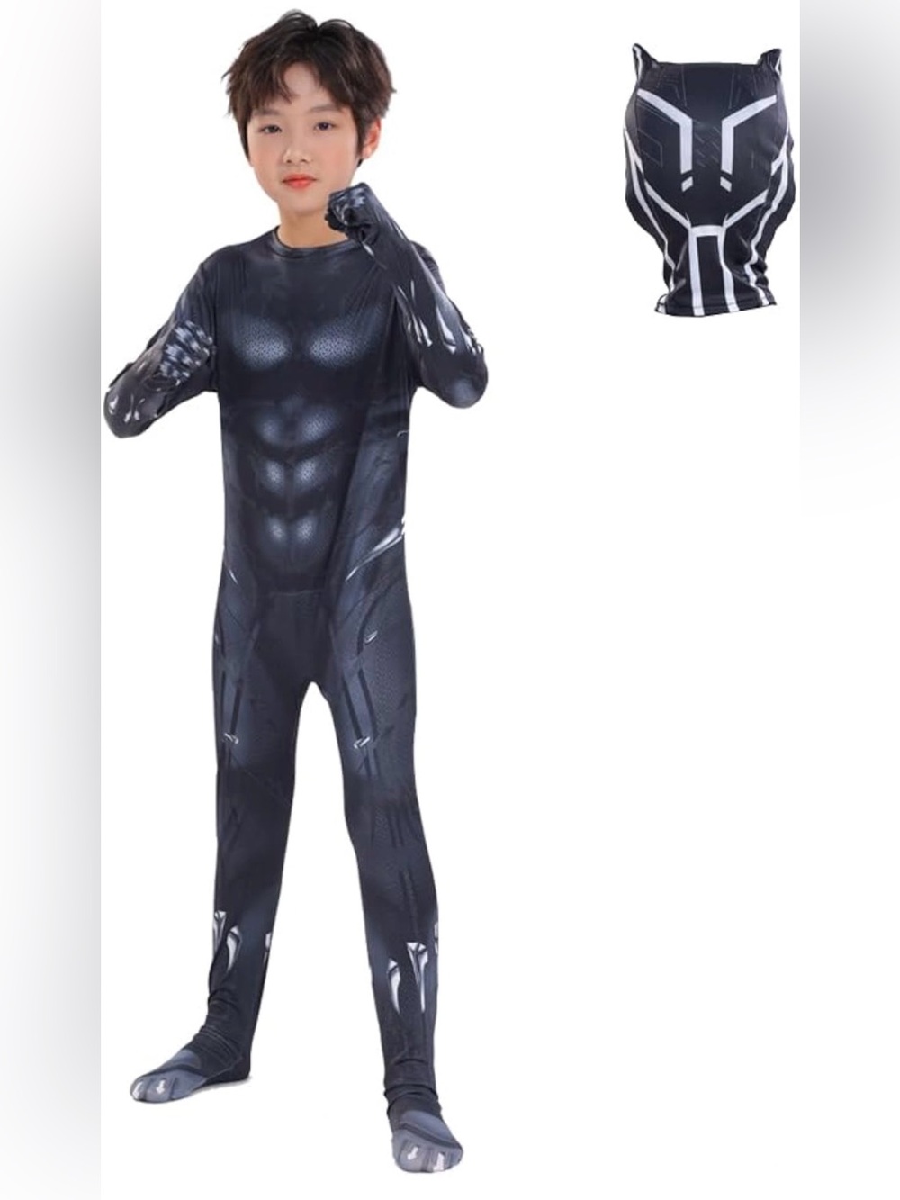 Kids Black Panther with Mask Costume Size (110)(4-5T)
